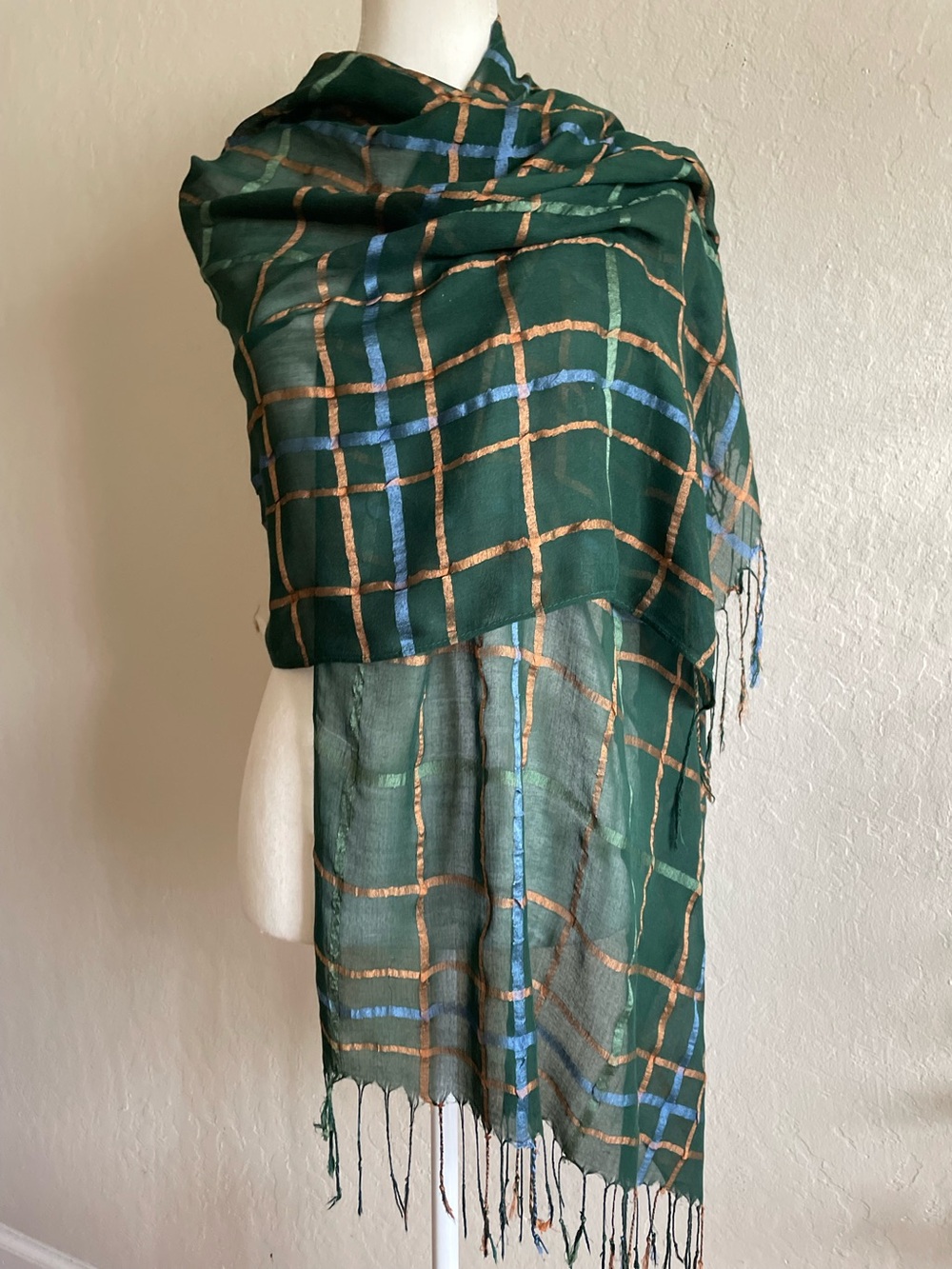 Green thin scarf